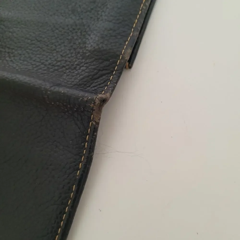 Dunhill Designer Card Wallet Black Bifold Leather Folding Small Logo Vintage